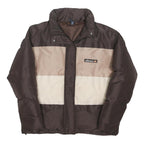 ELLESSE Womens Brown & Beige Puffer Jacket UK 12 Polyester Blend Zip Casual