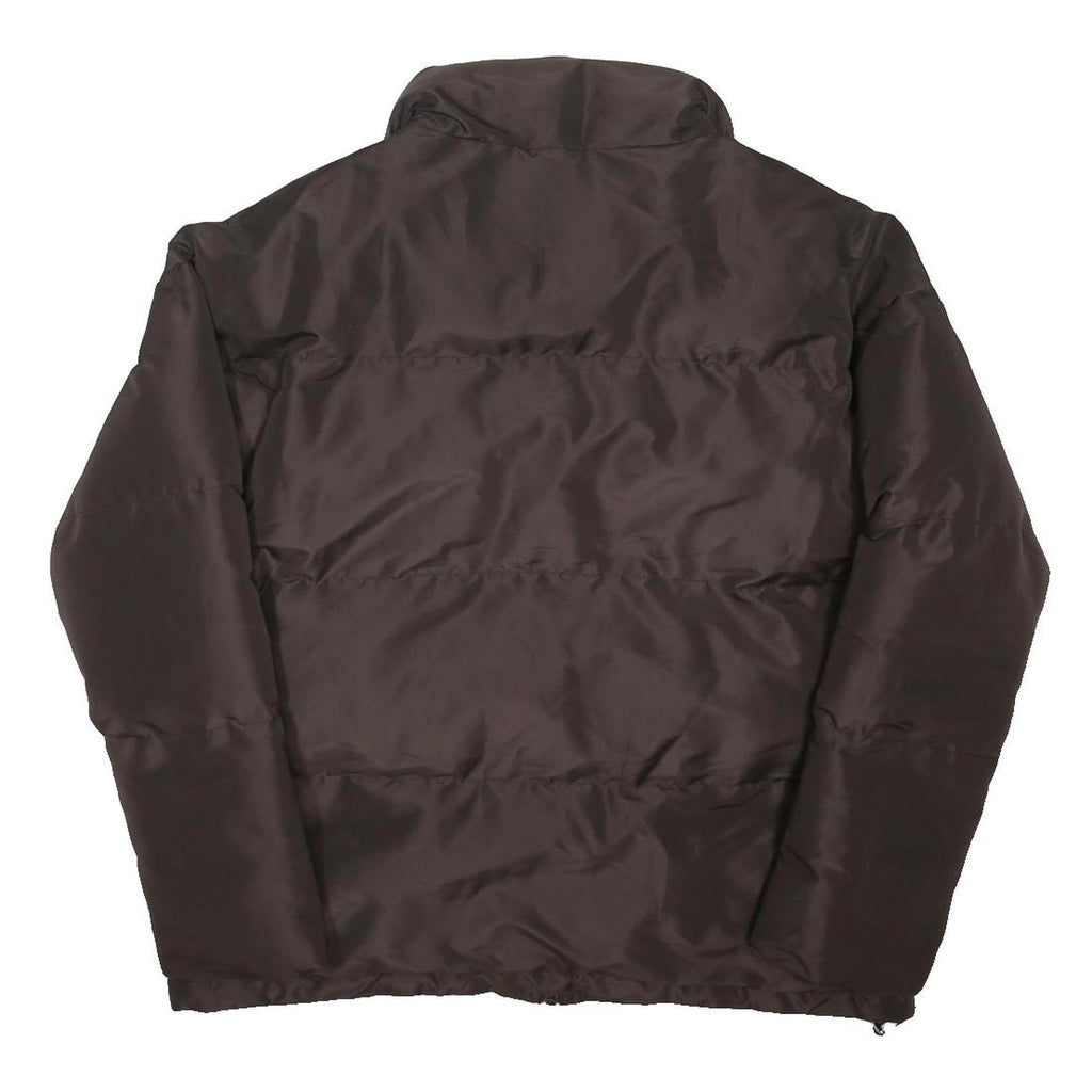 ELLESSE Womens Brown & Beige Puffer Jacket UK 12 Polyester Blend Zip Casual