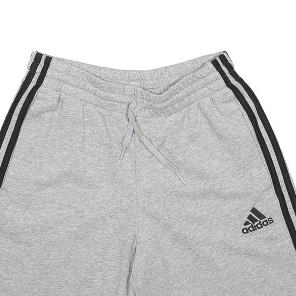 ADIDAS Mens Grey & Black Casual Shorts S W26 Cotton Blend Drawstring Logo