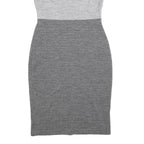 ESCADA Womens Beige & Light Grey & Grey Sleeveless Wool Blend Bodycon Dress S