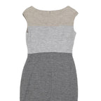 ESCADA Womens Beige & Light Grey & Grey Sleeveless Wool Blend Bodycon Dress S