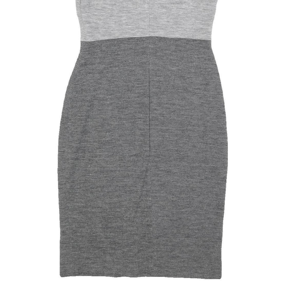 ESCADA Womens Beige & Light Grey & Grey Sleeveless Wool Blend Bodycon Dress S