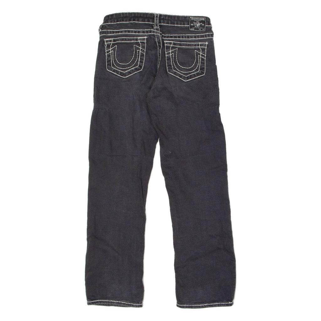 TRUE RELIGION Ricky Womens Jeans Black Relaxed Straight W28 L26