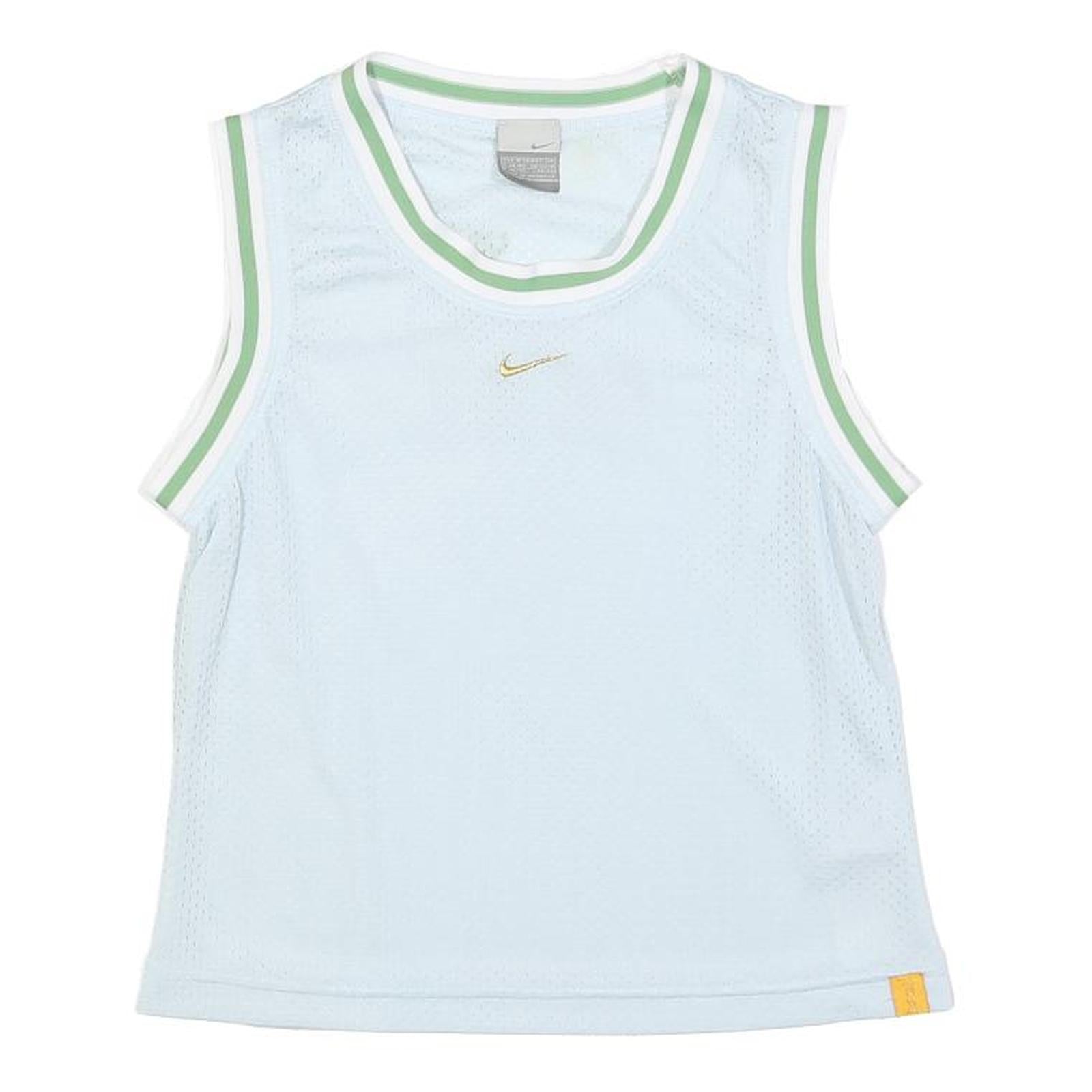 NIKE Girls Light Blue & Green Sleeveless Jersey M Just Do It