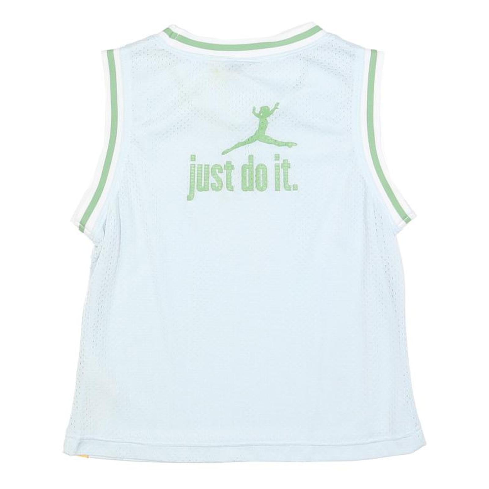 NIKE Girls Light Blue & Green Sleeveless Jersey M Just Do It