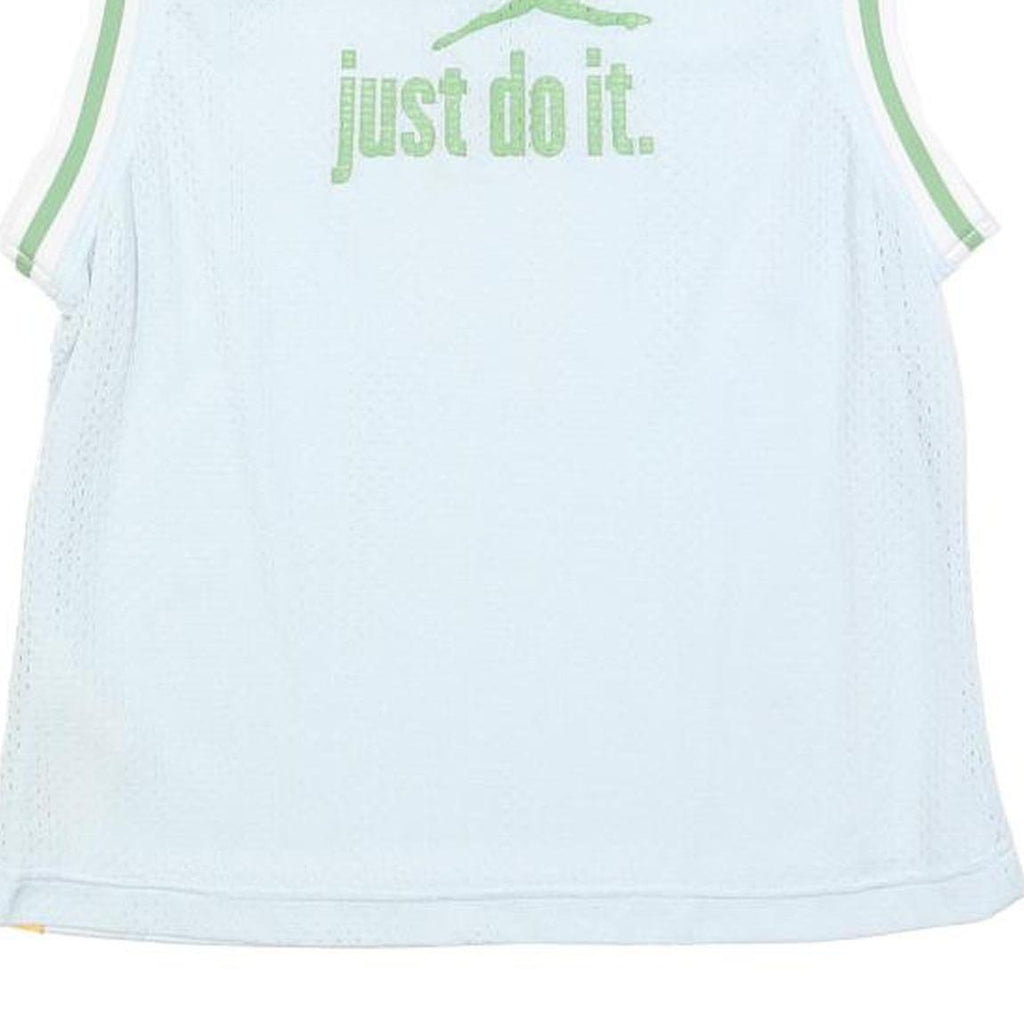 NIKE Girls Light Blue & Green Sleeveless Jersey M Just Do It