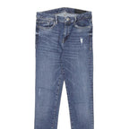 ALL SAINTS Womens Slim Blue Denim Jeans W24 L28 Stylish Zip Cotton Blend