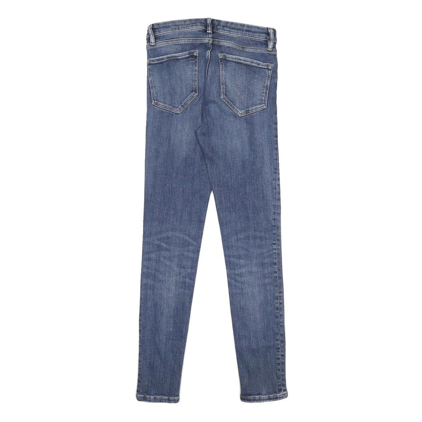 ALL SAINTS Womens Slim Blue Denim Jeans W24 L28 Stylish Zip Cotton Blend