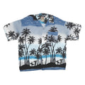 PINEAPPLE CONNECTION Mens Blue & Black Hawaiian Shirt S Rayon Beach Surfing