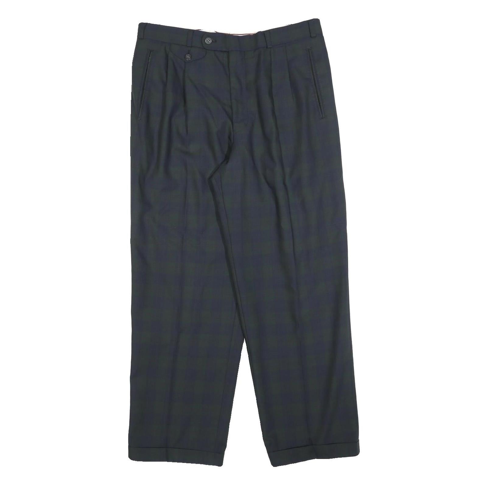 WESTBURY Mens Wool Blend Black Relaxed Straight Trousers W32 L28 Classic Smart