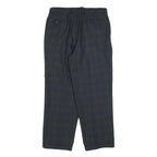 WESTBURY Mens Wool Blend Black Relaxed Straight Trousers W32 L28 Classic Smart