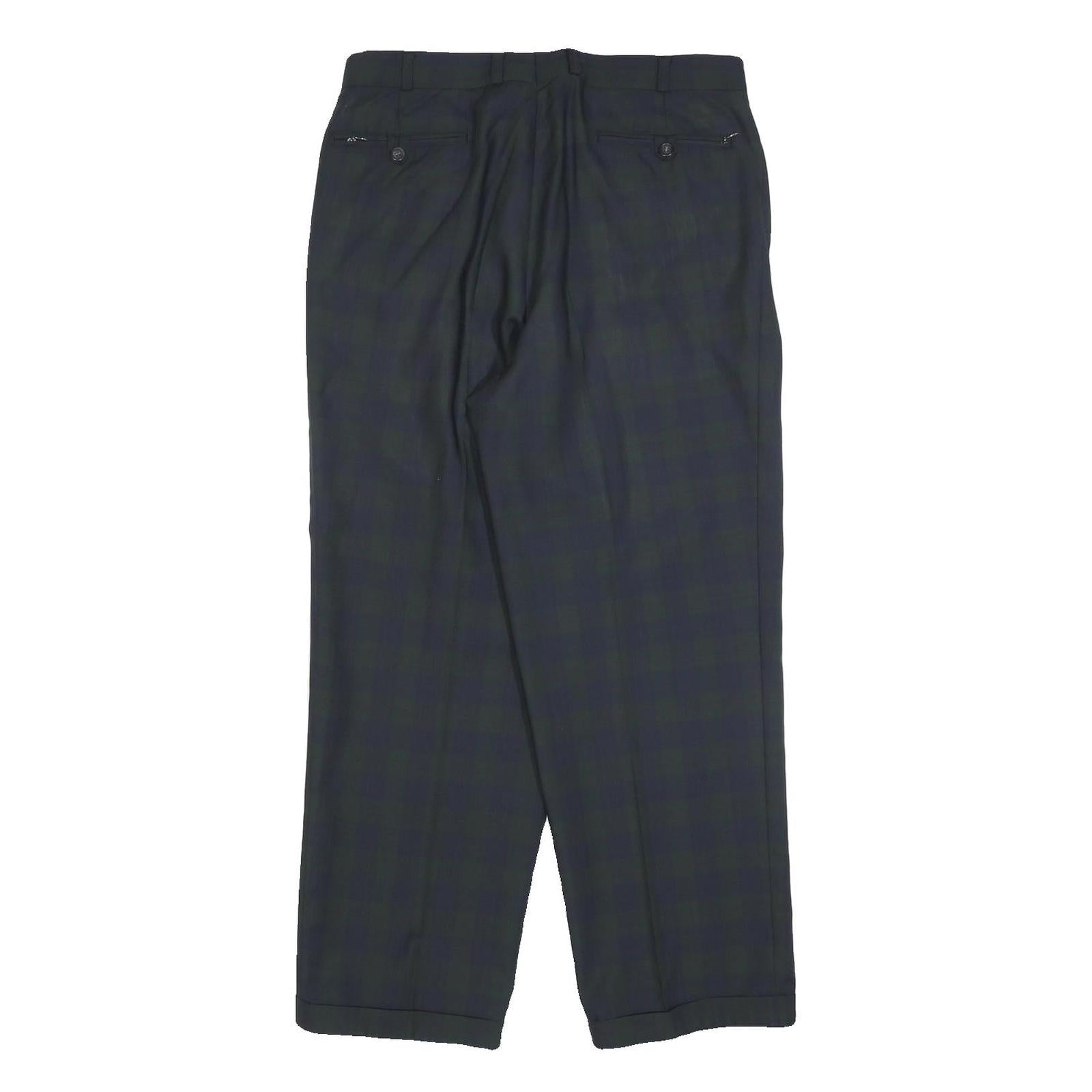 WESTBURY Mens Wool Blend Black Relaxed Straight Trousers W32 L28 Classic Smart