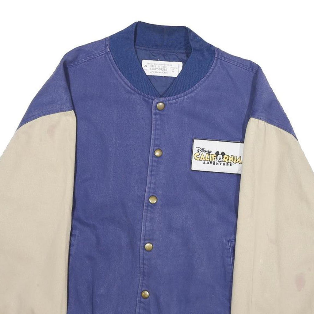 DISNEY Mens Blue & Cream Cotton Blend Button Jacket M California Adventure Patch