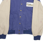 DISNEY Mens Blue & Cream Cotton Blend Button Jacket M California Adventure Patch