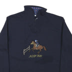 KEEP FUN Mens Navy Blue Horse Embroidered Crew Neck S Sweatshirt Cotton Blend