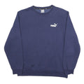 PUMA Mens Blue Crew Neck XL Cotton Blend Sweatshirt Pullover Logo Sportswear