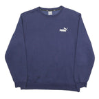 PUMA Mens Blue Crew Neck XL Cotton Blend Sweatshirt Pullover Logo Sportswear