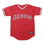MAJESTIC Womens Red Angels Baseball Jersey M Short Sleeve V-Neck Hunter 48