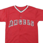 MAJESTIC Womens Red Angels Baseball Jersey M Short Sleeve V-Neck Hunter 48