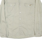 ROCKY Mens Beige Shirt L Cotton Blend Casual Long Sleeve Button Closure