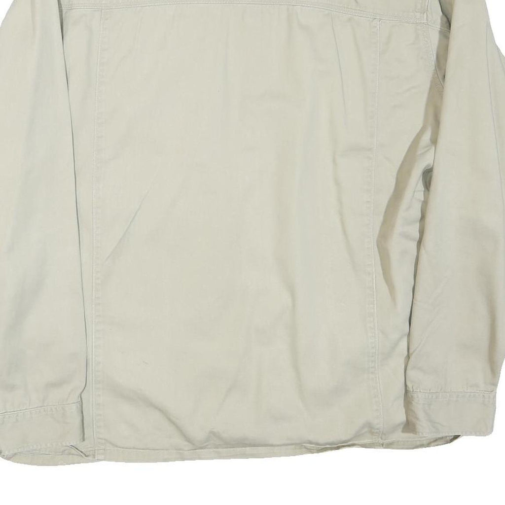 ROCKY Mens Beige Shirt L Cotton Blend Casual Long Sleeve Button Closure