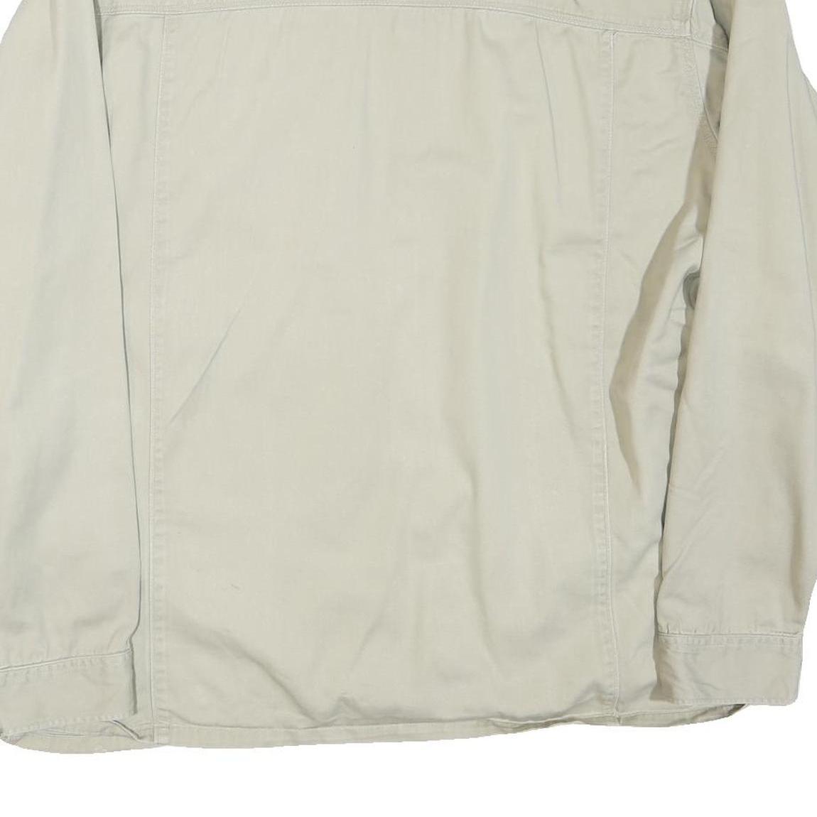 ROCKY Mens Beige Shirt L Cotton Blend Casual Long Sleeve Button Closure