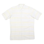 HIT FASHION Mens White Shirt S Cotton Blend Casual Short Sleeve Button Pocket