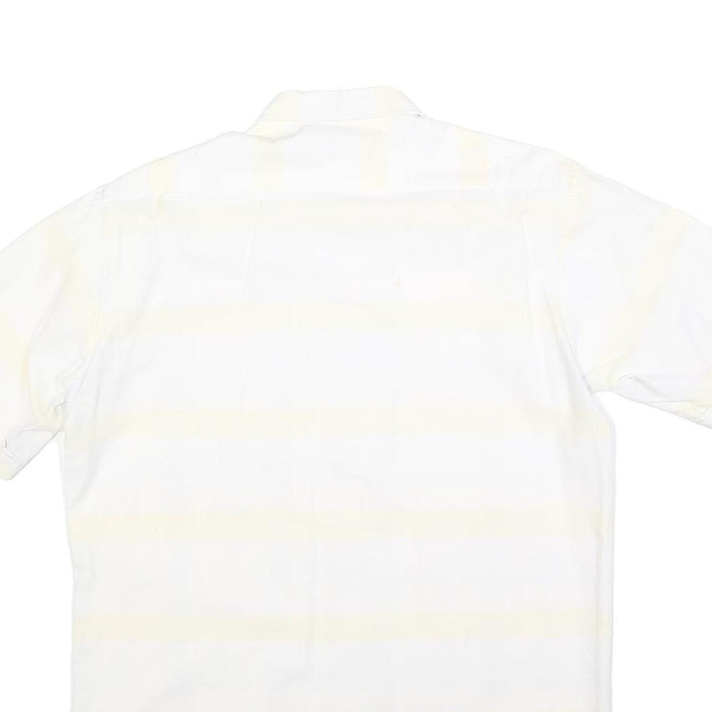 HIT FASHION Mens White Shirt S Cotton Blend Casual Short Sleeve Button Pocket