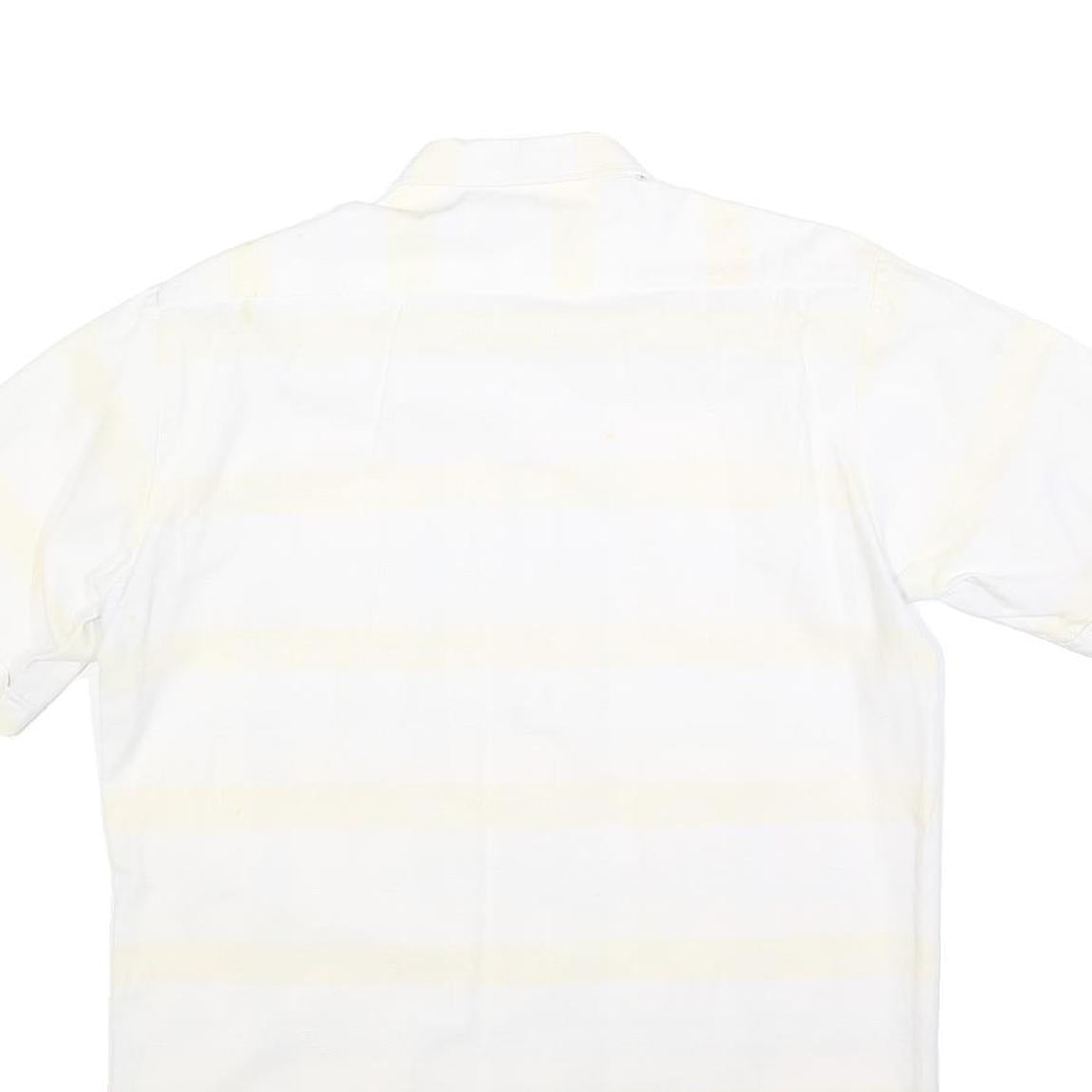 HIT FASHION Mens White Shirt S Cotton Blend Casual Short Sleeve Button Pocket