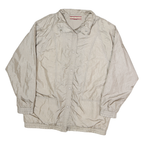 TUDOR COURT Womens Beige Nylon Jacket L Button Closure Lightweight Plain