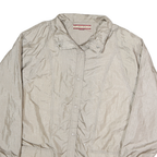 TUDOR COURT Womens Beige Nylon Jacket L Button Closure Lightweight Plain