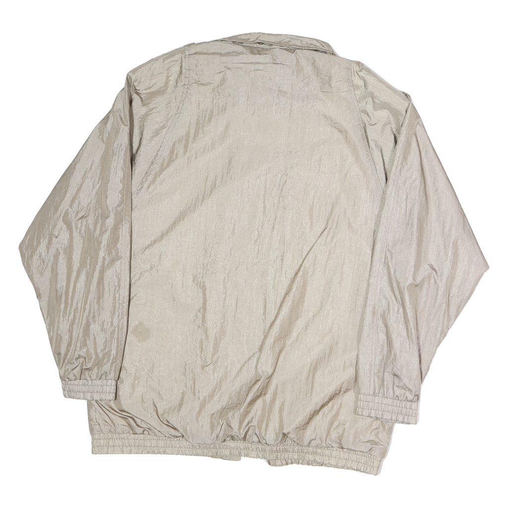 TUDOR COURT Womens Beige Nylon Jacket L Button Closure Lightweight Plain