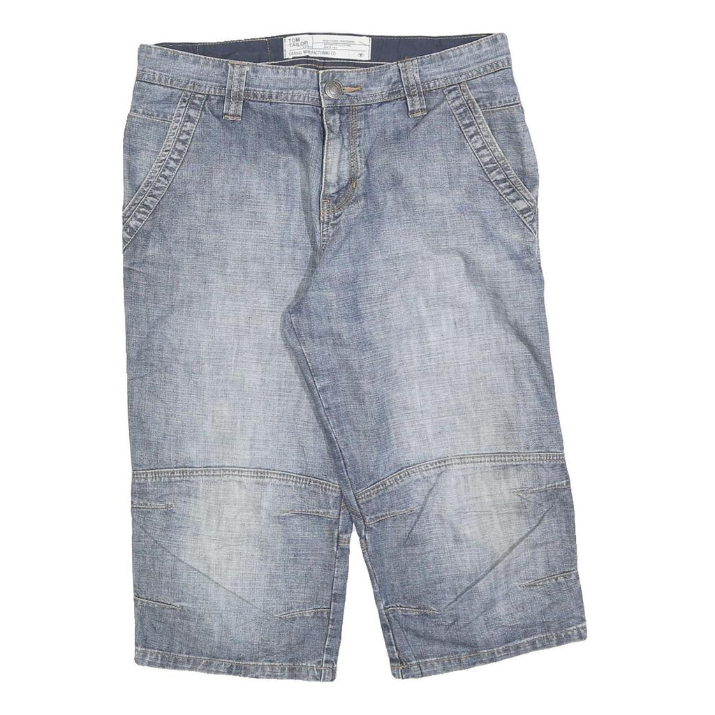 TOM TAILOR Mens Denim Blue Casual Shorts M W30 Cotton Blend Comfortable Fit