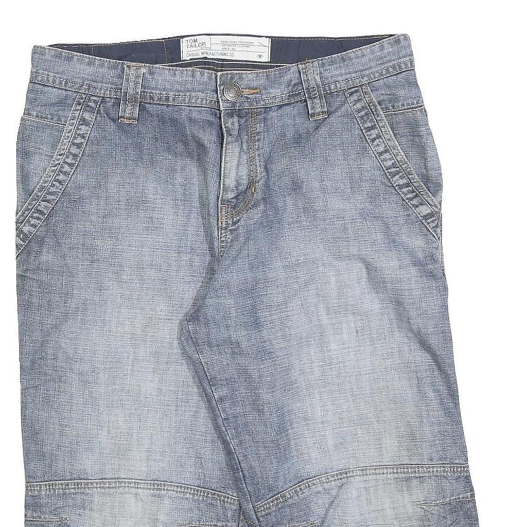 TOM TAILOR Mens Denim Blue Casual Shorts M W30 Cotton Blend Comfortable Fit