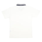 KAPPA Mens White & Navy Short Sleeve Plain Polo Shirt S Sport Casual