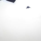 KAPPA Mens White & Navy Short Sleeve Plain Polo Shirt S Sport Casual