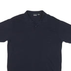 NAUTICA Mens Navy Blue Short Sleeve Plain XL Cotton Blend Polo Shirt