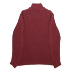 CALVIN KLEIN Mens Red Patterned Half Zip Chunky Knit Jumper M Cable Knit