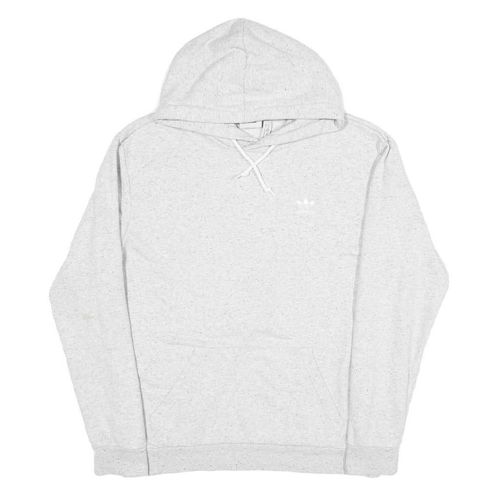 ADIDAS Mens Grey Pullover Hoodie M Cotton Casual Sports Sweatshirt