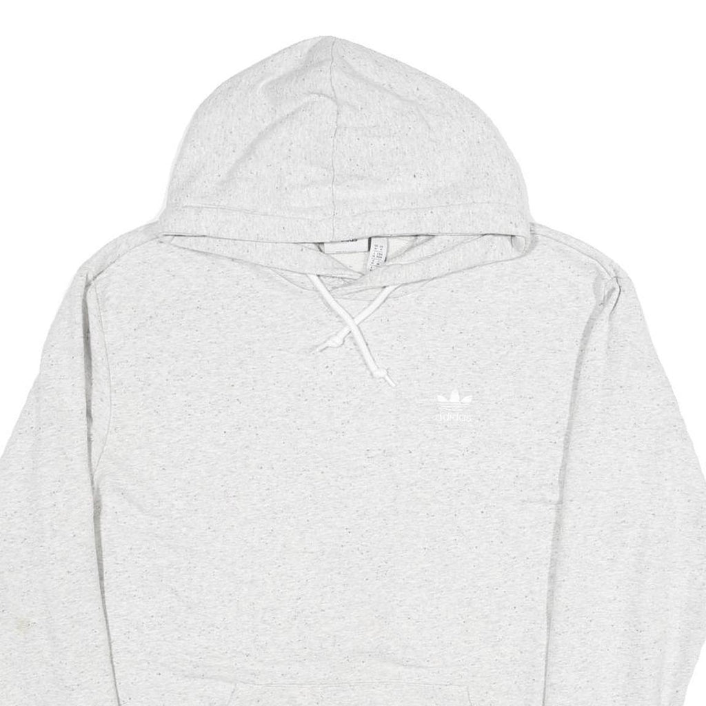 ADIDAS Mens Grey Pullover Hoodie M Cotton Casual Sports Sweatshirt