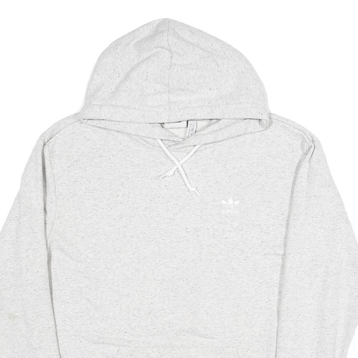 ADIDAS Mens Grey Pullover Hoodie M Cotton Casual Sports Sweatshirt