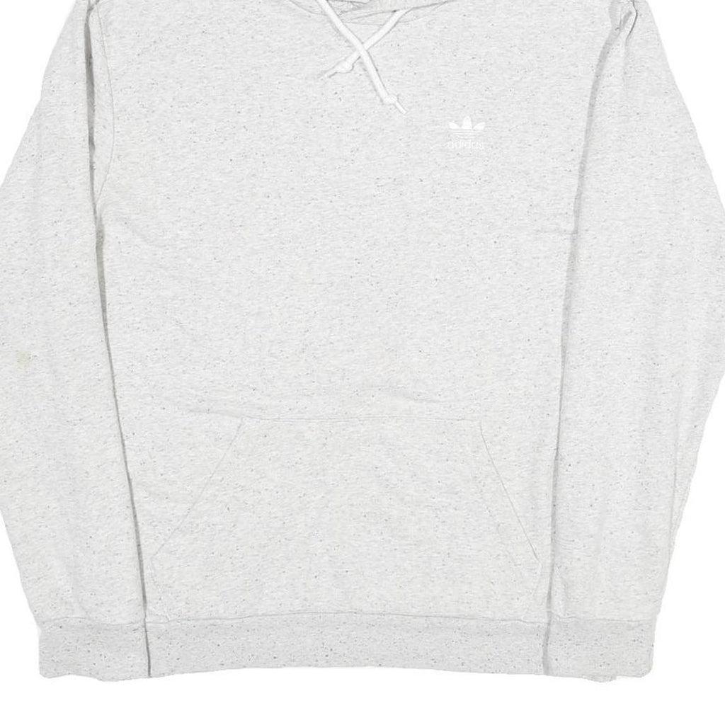 ADIDAS Mens Grey Pullover Hoodie M Cotton Casual Sports Sweatshirt