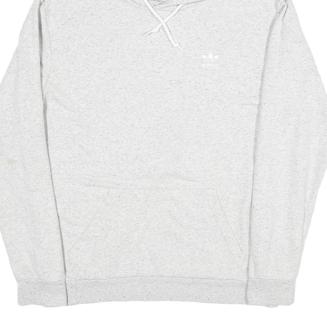 ADIDAS Mens Grey Pullover Hoodie M Cotton Casual Sports Sweatshirt