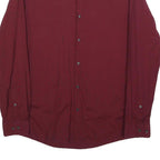 HUGO BOSS Mens Red Plain Shirt M Elegant Cotton Blend Button Down