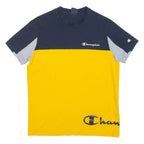 CHAMPION Mens T-Shirt Yellow Crew Neck S