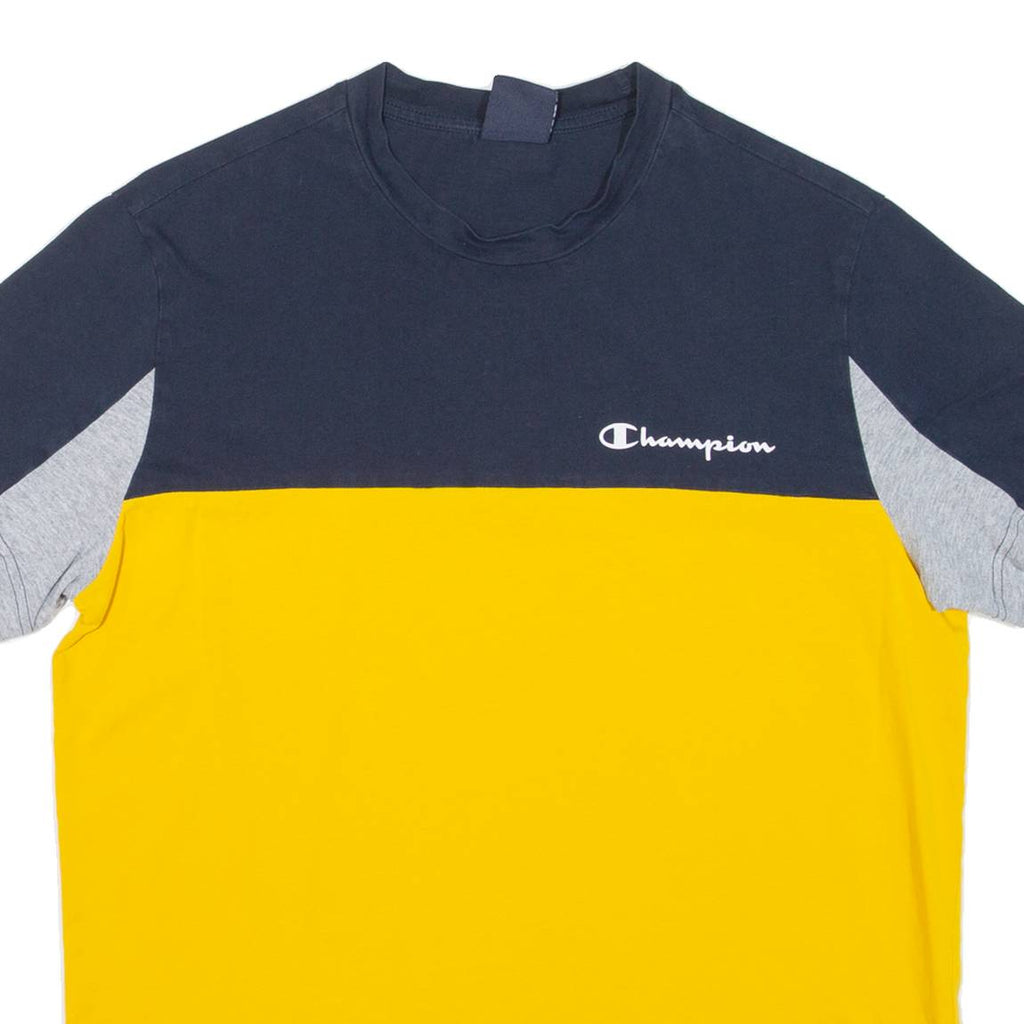 CHAMPION Mens T-Shirt Yellow Crew Neck S