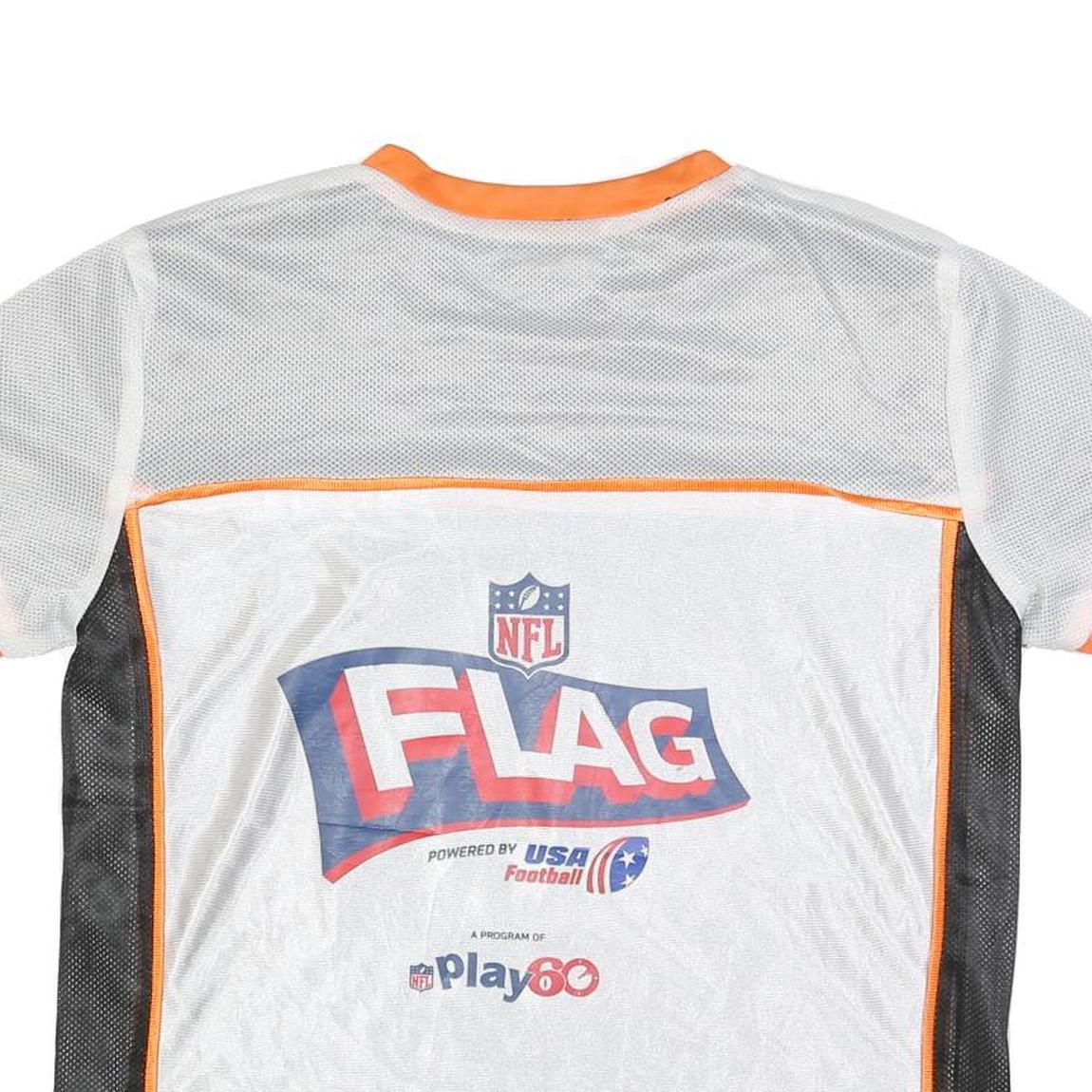 NFL Mens White & Orange Bengals Graphic T-Shirt M Short Sleeve V-Neck Sportswear