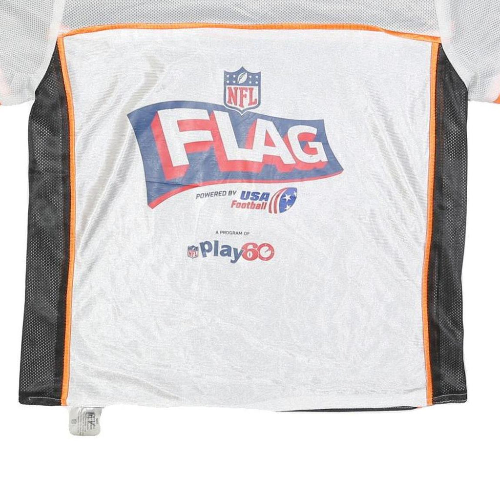 NFL Mens White & Orange Bengals Graphic T-Shirt M Short Sleeve V-Neck Sportswear