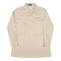 Mens Beige & Brown Patterned Shirt M Cotton Blend Classic Casual Button Down