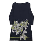PHASE EIGHT Womens Navy Blue Floral Print Day Dress Viscose Blend UK 10